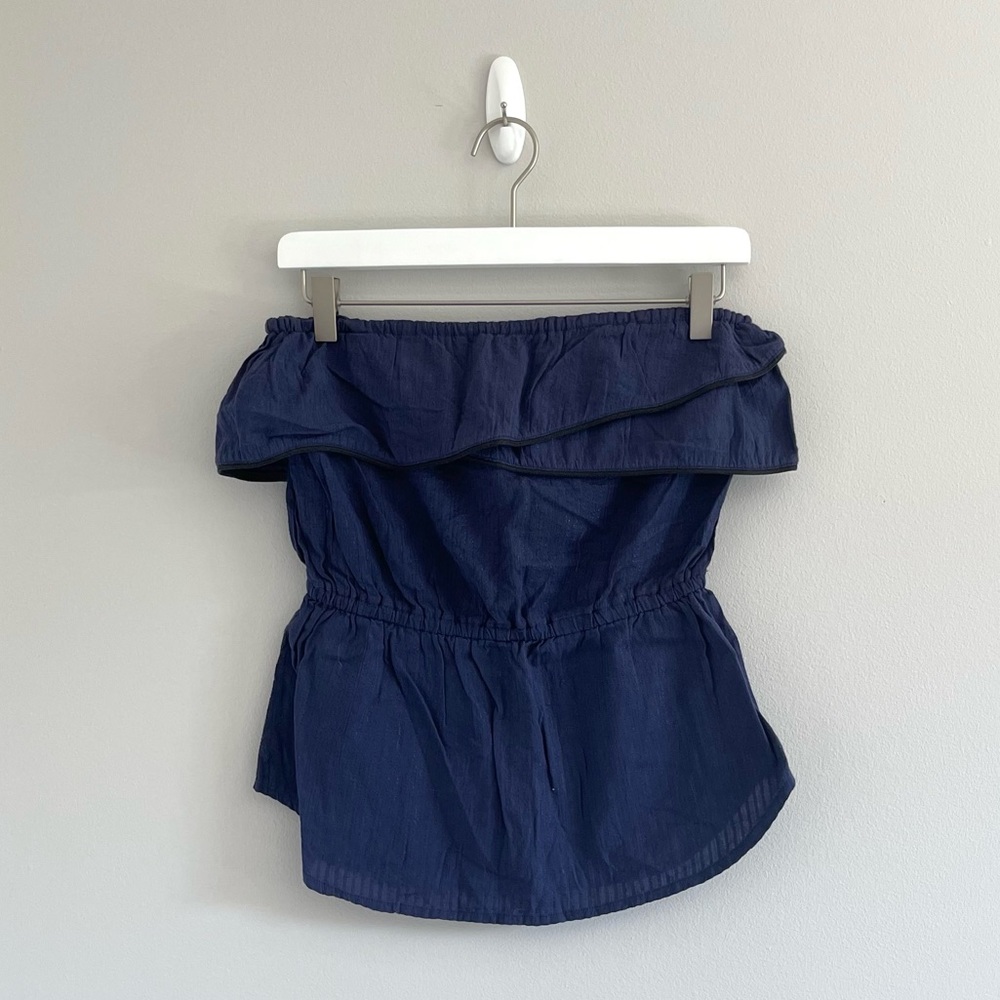 Roxy Navy Blue Strapless Top Size S